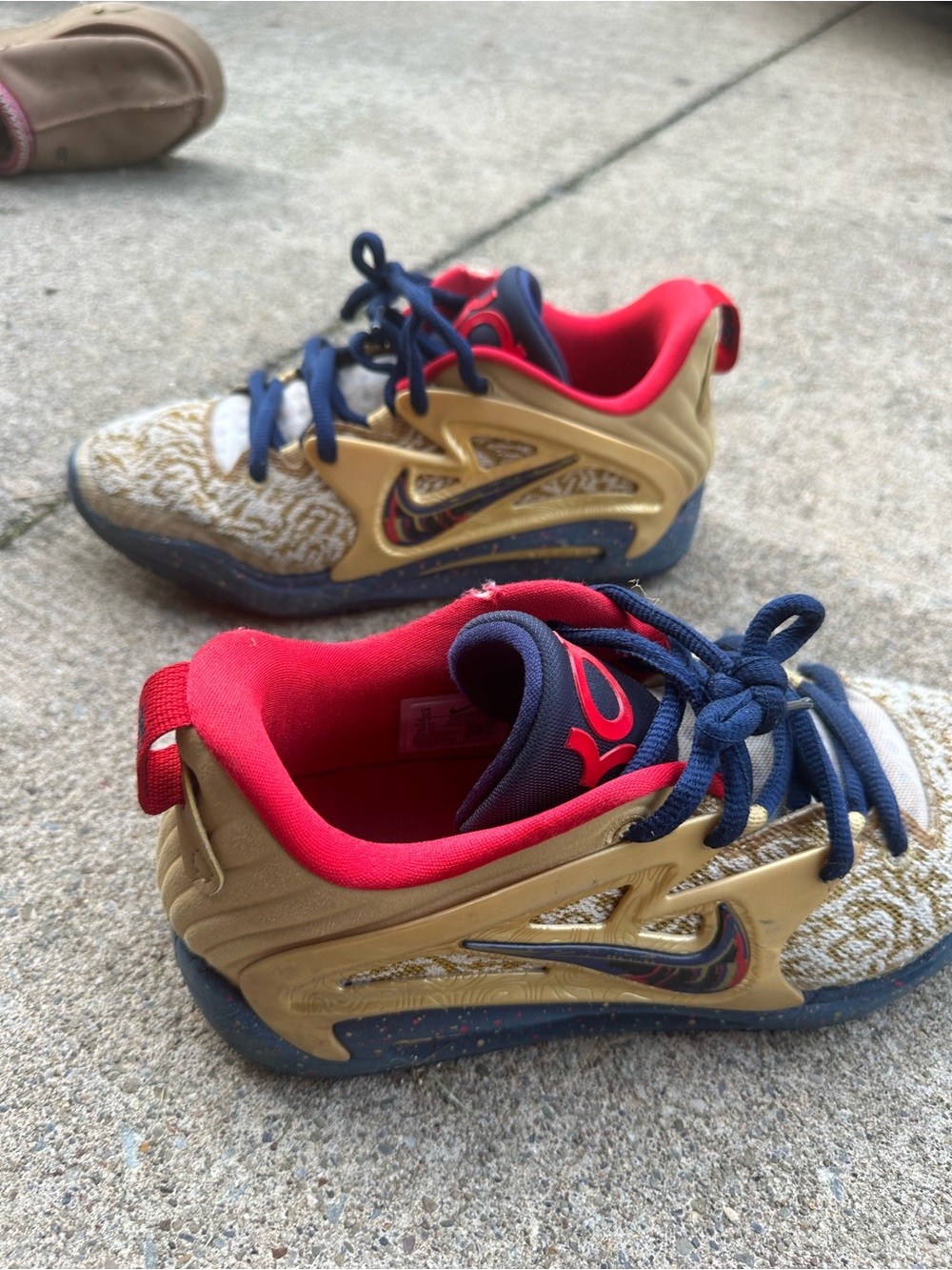 Nike Mens Sneakers in Gold, Red & Navy